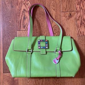 Dooney & Bourke Green Shoulde Bag with Hearts